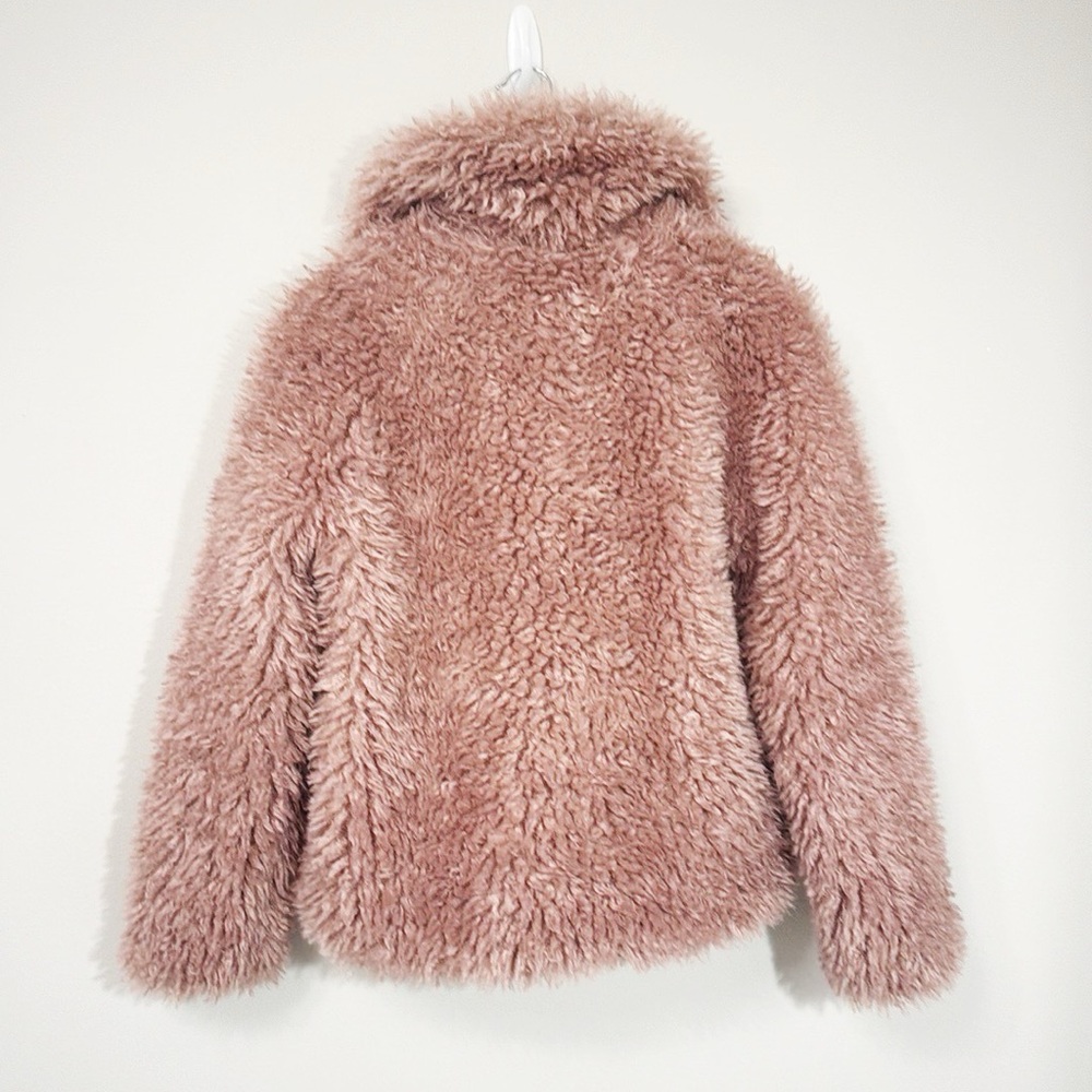 MOLLY BRACKEN Faux Fur Mauve/Pink Jacket With Pompom Tassels Size Small EUC - Picture 4 of 8